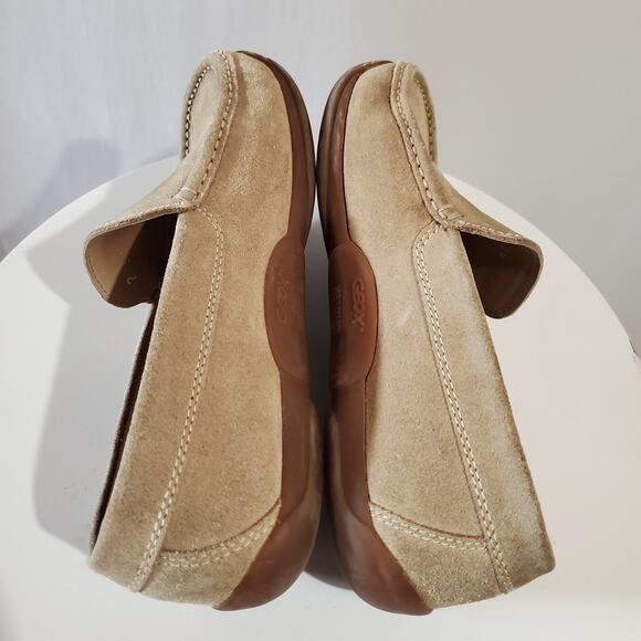 Geox Suede Leather Tan Driving Loafers Mens Size 41 US 8 Slip On Comfort Shoes - Picture 5 of 12